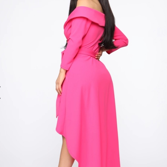 🆕 Fashion Nova “Take Me Away” High Low Ultra Pink Dress…NEW!!! Size Small - Picture 4 of 11